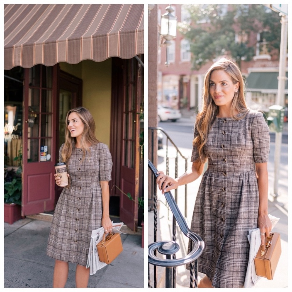 *****LOOKING*** Gal Meets Glam Plaid Jeannie Dress